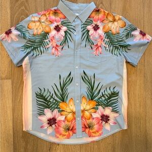 MAVRANS XL blue tropical button down